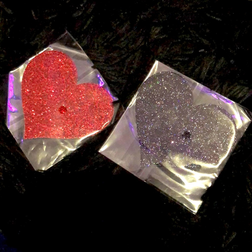 Red and black glitter pasties